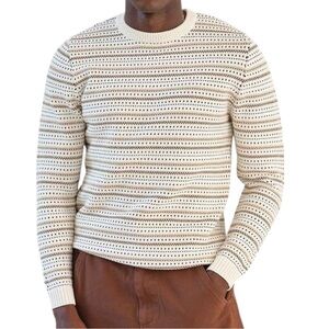 Truth Republic Men’s Size XL Cream Brown Black Striped Crewneck Sweater